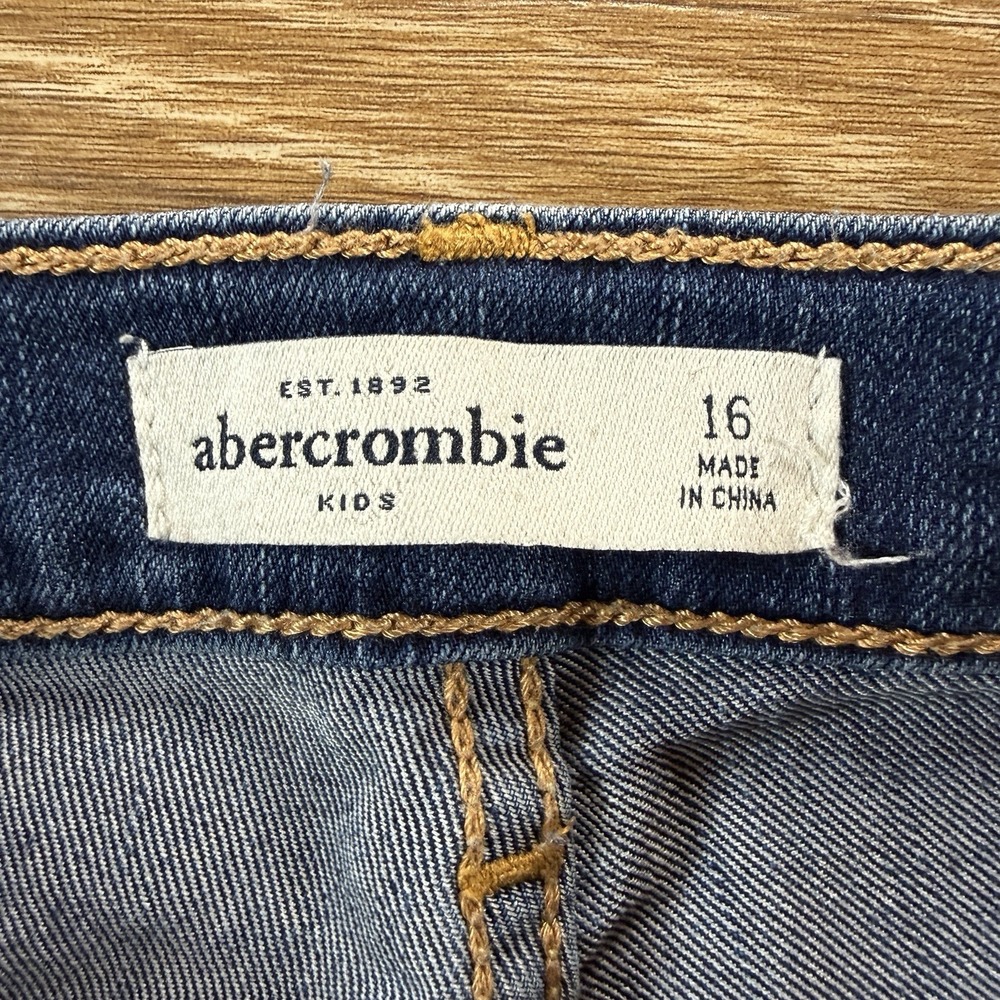 Abercrombie Kids Jeans Girls Size 16 Blue Skinny Stretch Denim - Picture 2 of 12